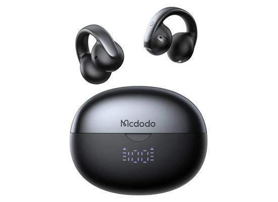 MCDODO HP-8160 Air O3 Clip-On Open-Ear Earbud LED Battery Display, Bluetooth 5.4, up to 24H Listening time with charging case - Black
